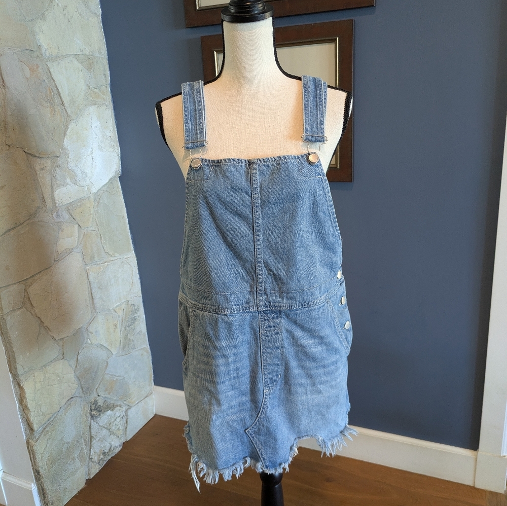 Free People Denim Overall Minidress